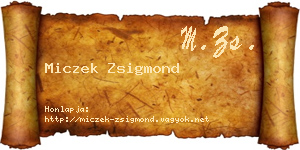 Miczek Zsigmond névjegykártya